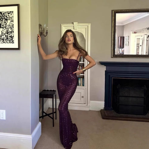 Miliane Crystal Mesh Gown