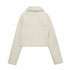 Thalia Cream Pocket Shearling Cropped Jacket