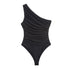 Nyssa Double Layered One Shoulder Ruched Body Suit