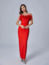Serenya Ostrich Fur Bandeau Dress
