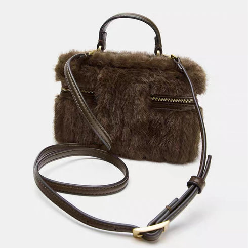 Liraya Faux Fur Mini Top-Handle Bag