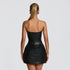 Avenn Faux Leather Corset Mini Dress