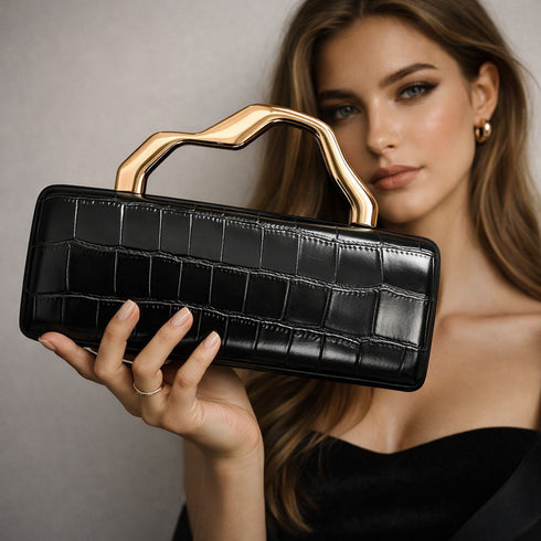 Eloura Croc-Effect Top Handle Bag
