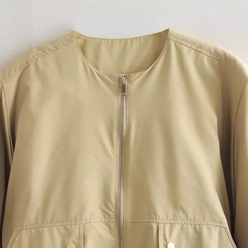 Aster Zip Up Cropped Cargo Waistcoat