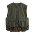 Aster Zip Up Cropped Cargo Waistcoat