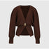 Noelle Luxe V-neck Knitted Button Cardigan