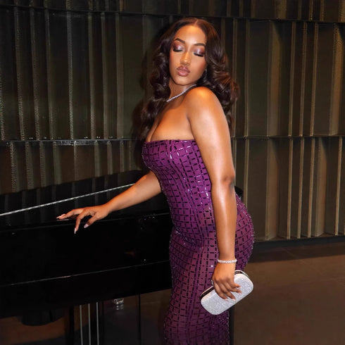 Miliane Crystal Mesh Gown