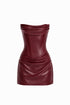 Avenn Faux Leather Corset Mini Dress