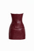 Avenn Faux Leather Corset Mini Dress