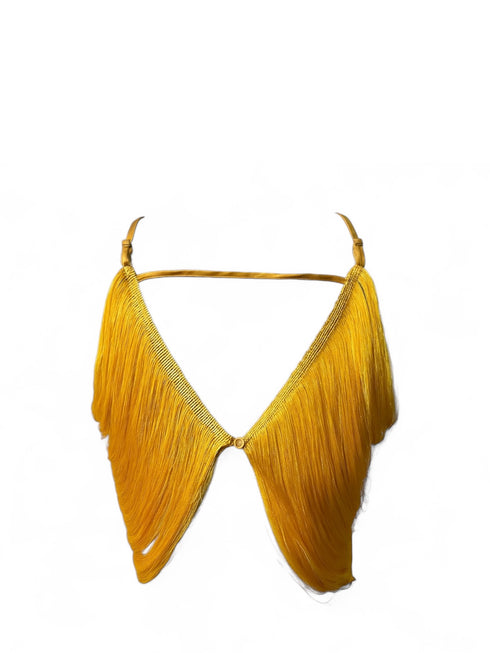 Eira Tassel Halterneck Spaghetti Crop Top