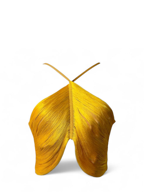 Yellow top on white background