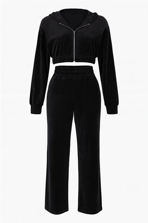 Ivanna Velour Straight Leg Tracksuit