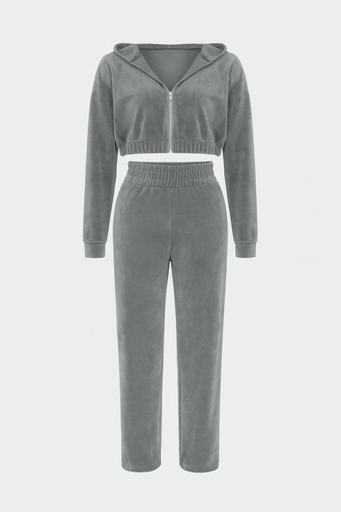 Ivanna Velour Straight Leg Tracksuit