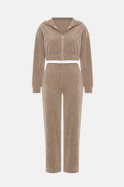 Ivanna Velour Straight Leg Tracksuit