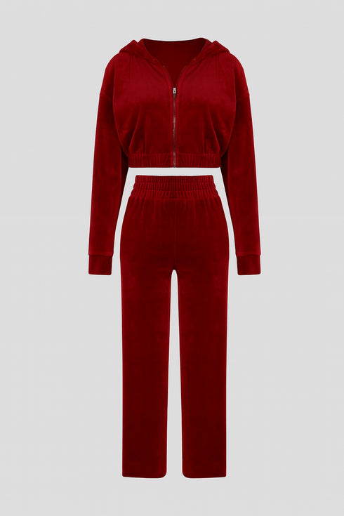 Ivanna Velour Straight Leg Tracksuit