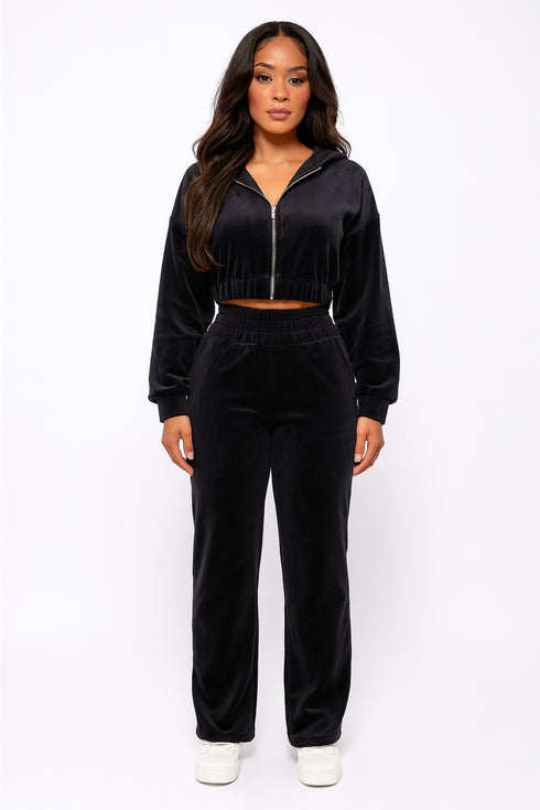 Ivanna Velour Straight Leg Tracksuit