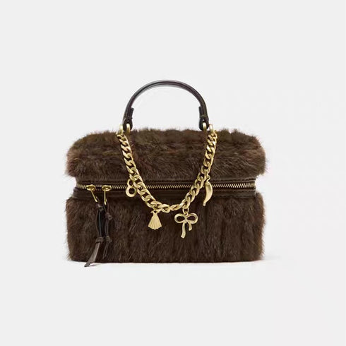 Liraya Faux Fur Mini Top-Handle Bag