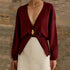 Noelle Luxe V-neck Knitted Button Cardigan