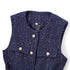 Lilith Tweed Button Down Sleeveless Cardigan