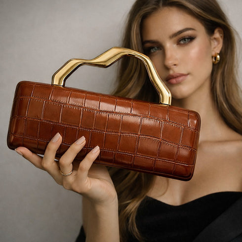 Eloura Croc-Effect Top Handle Bag