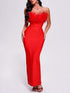 Serenya Ostrich Fur Bandeau Dress