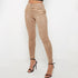 Suedette Skinny High Waist Belt Detail Trousers