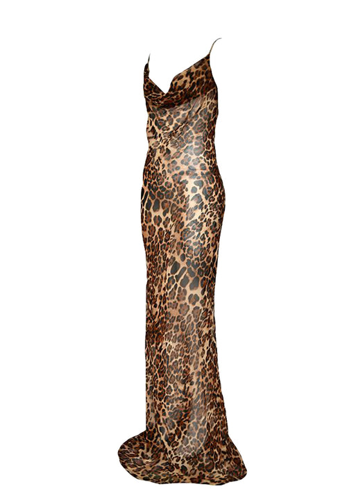 Lexi Brown Leopard Print Maxi Dress