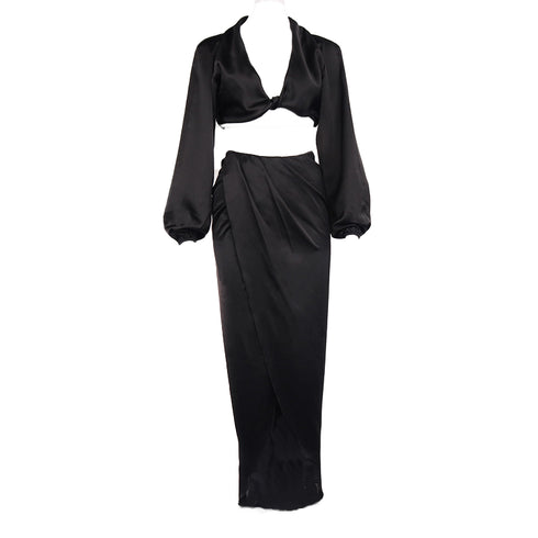 Amal Two Piece Satin Top & Skirt