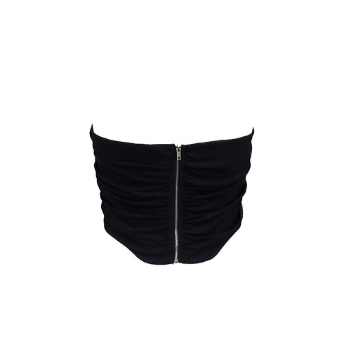 Stella Asymetrical Ruched Chiffon Corset Top