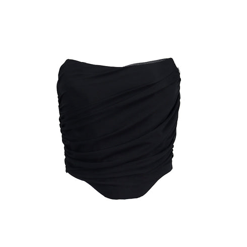 Stella Asymetrical Ruched Chiffon Corset Top