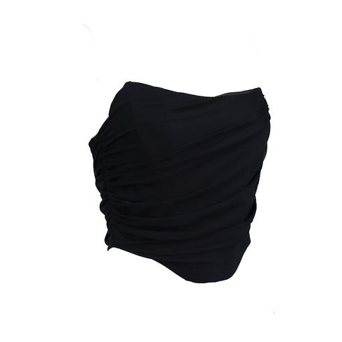 Stella Asymetrical Ruched Chiffon Corset Top