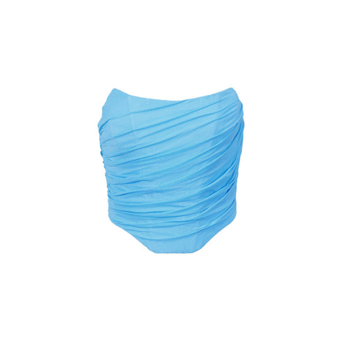 Stella Asymetrical Ruched Chiffon Corset Top