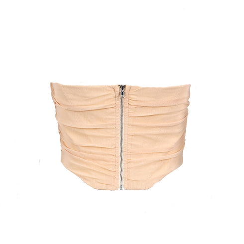 Stella Asymetrical Ruched Chiffon Corset Top