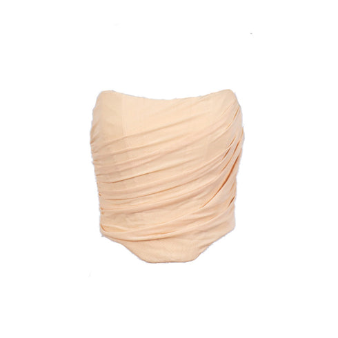 Stella Asymetrical Ruched Chiffon Corset Top