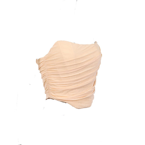 Stella Asymetrical Ruched Chiffon Corset Top