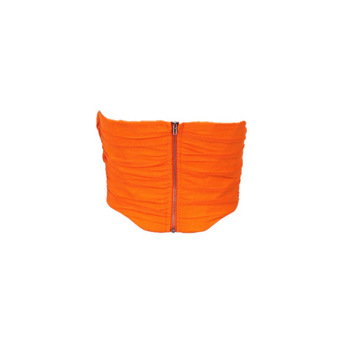 Stella Asymetrical Ruched Chiffon Corset Top