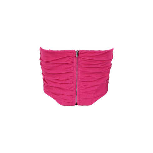 Stella Asymetrical Ruched Chiffon Corset Top