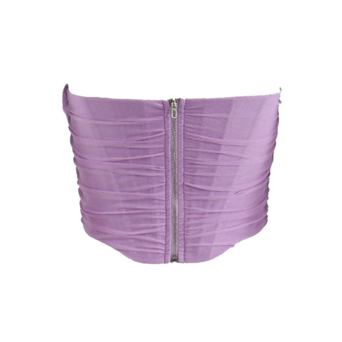 Stella Asymetrical Ruched Chiffon Corset Top