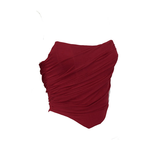 Stella Asymetrical Ruched Chiffon Corset Top