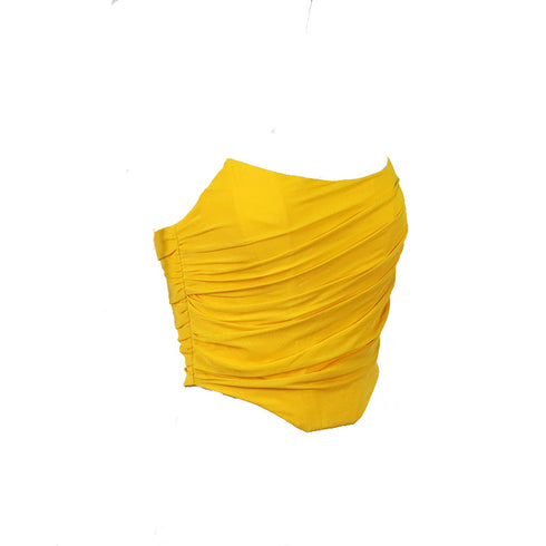 Stella Asymetrical Ruched Chiffon Corset Top