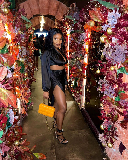 Amal Two Piece Satin Top & Skirt