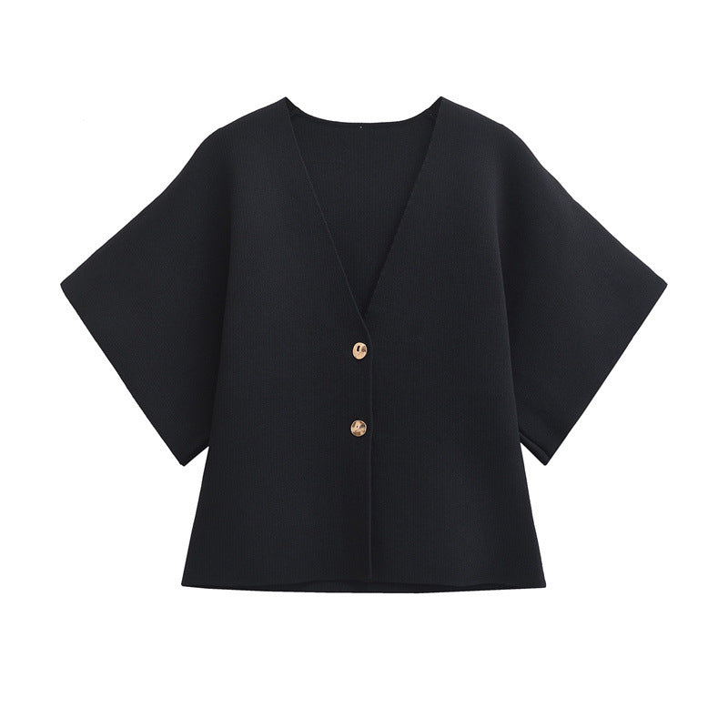 Elara Luxe Short Sleeve Knitted Cardigan