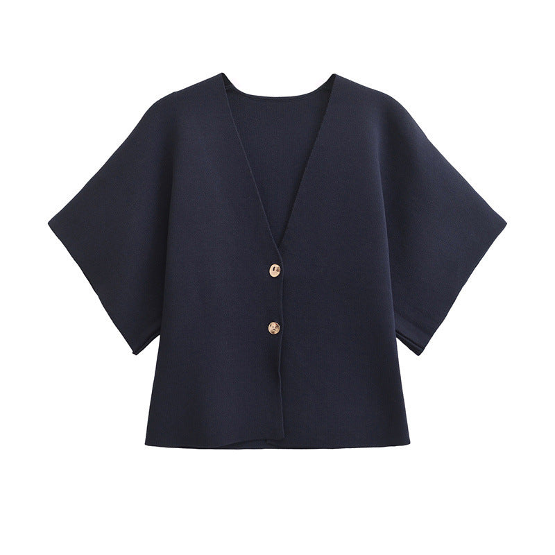 Elara Luxe Short Sleeve Knitted Cardigan