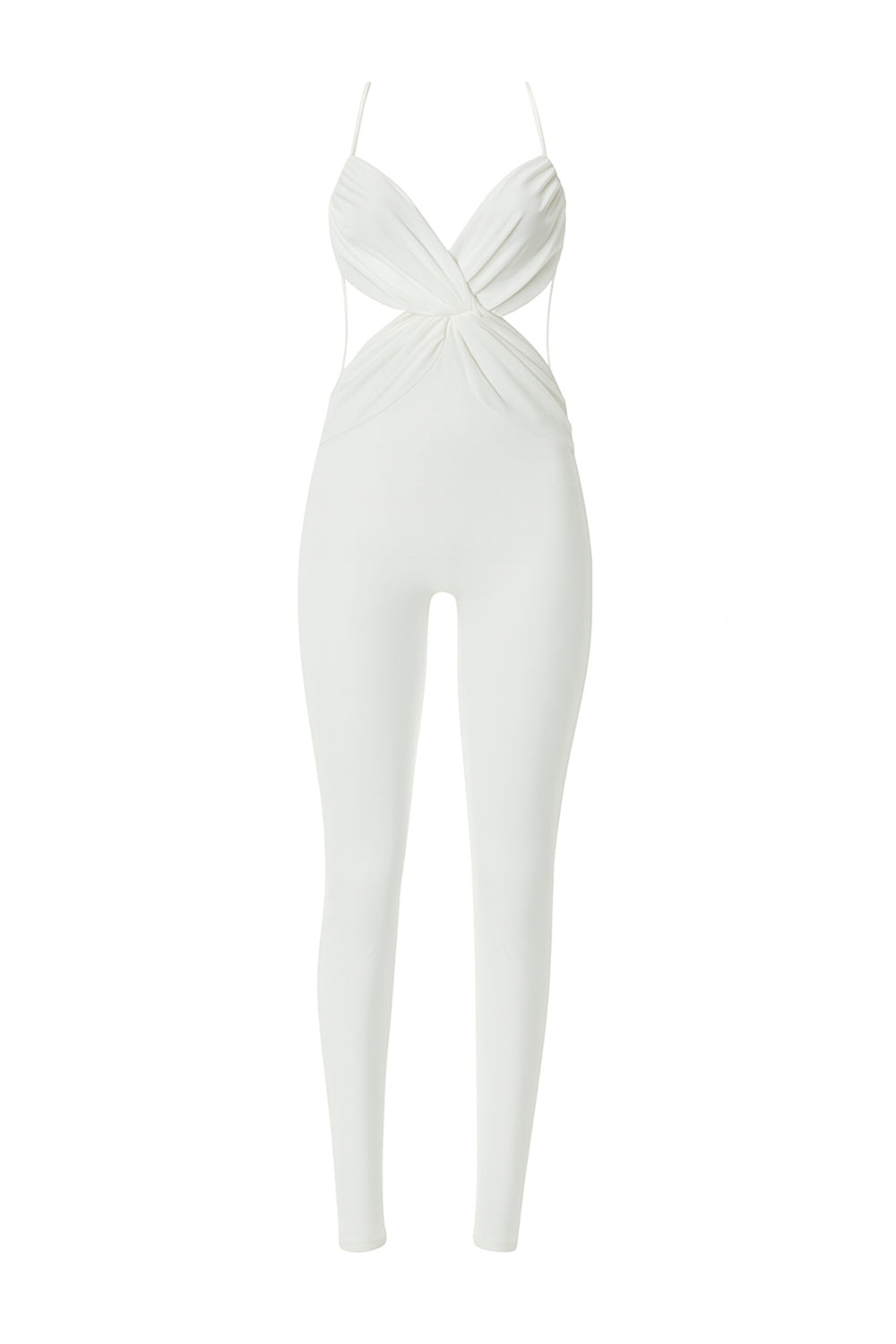 Aurea Luxe Satin Plunge Backless Slinky Jumpsuit