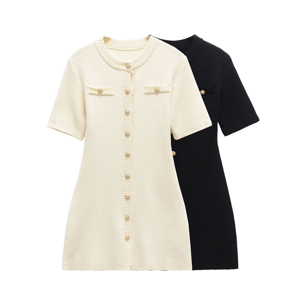 Audrey Knitted Short Sleeve Dress