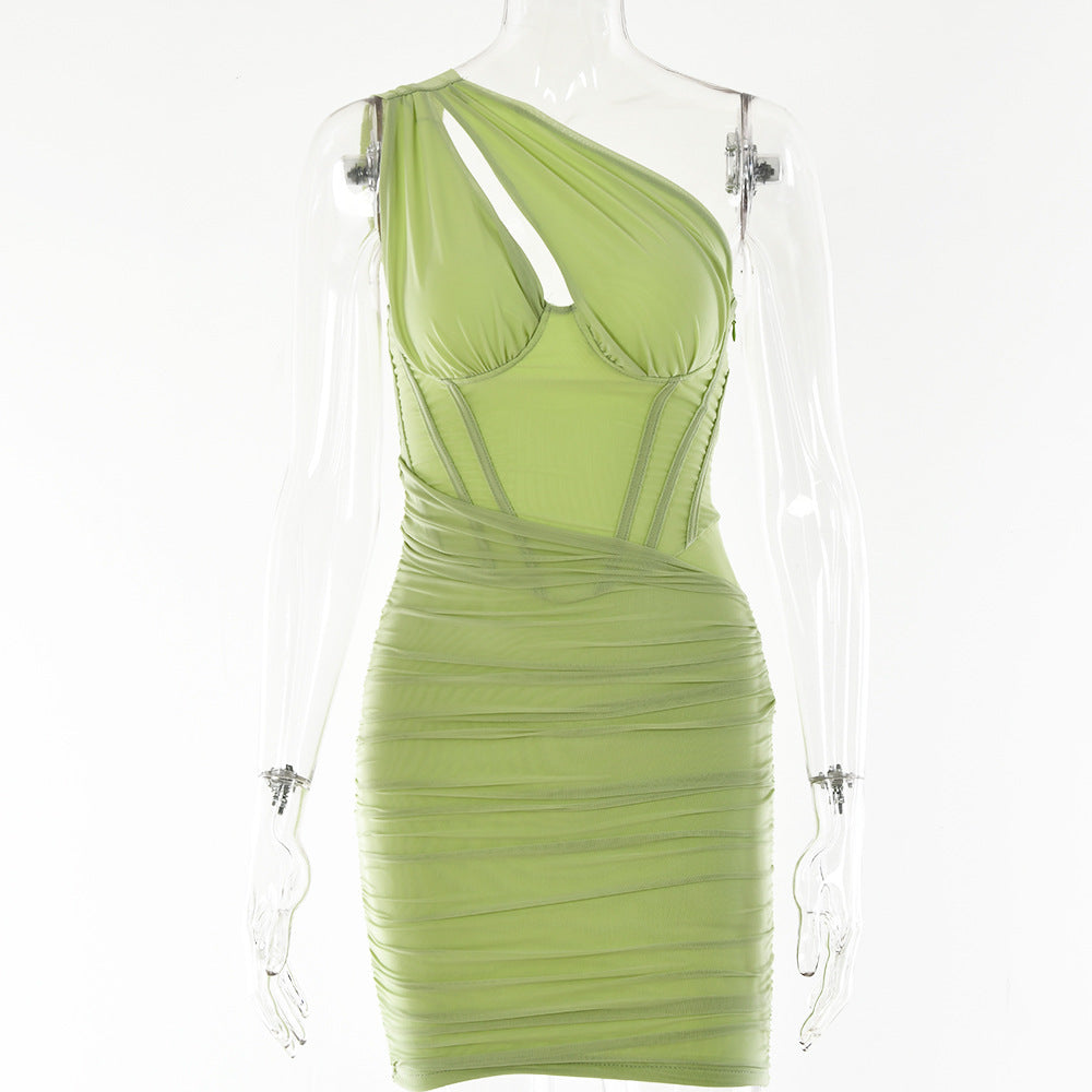 Tiana Cut Out Mesh Ruched Dress