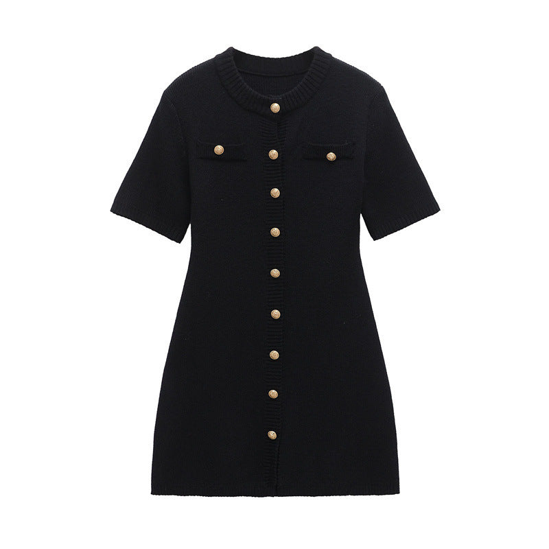 Audrey Knitted Short Sleeve Dress