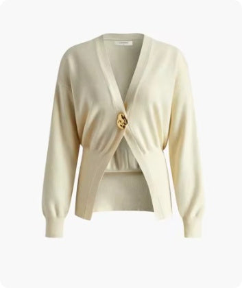 Noelle Luxe V-neck Knitted Button Cardigan