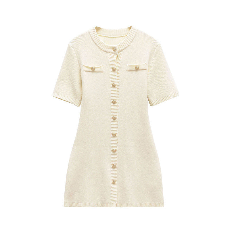 Audrey Knitted Short Sleeve Dress