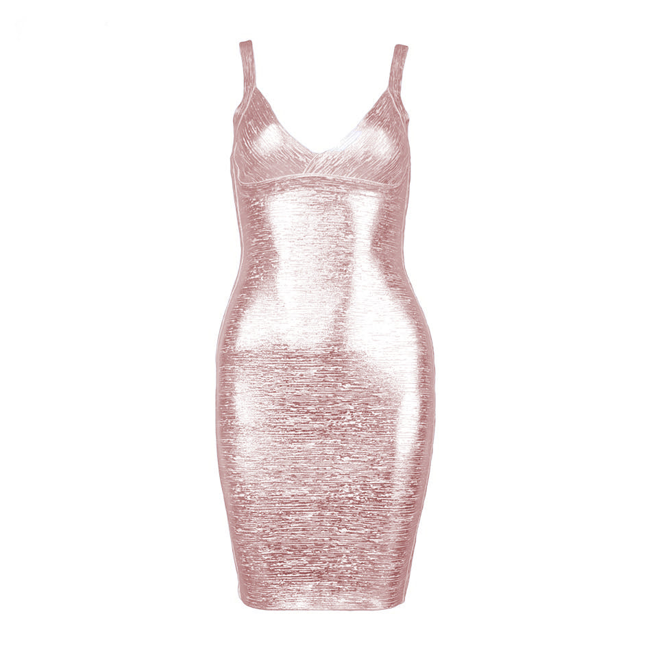 Kelsie Metallic Bandage Dress